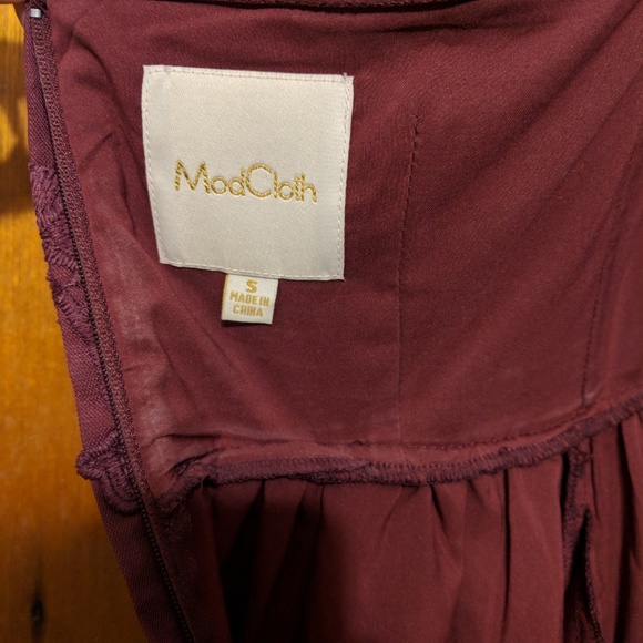 Modcloth Maroon Halter Floral Midi Dress (small) - Picture 8 of 8